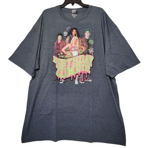 Disney Zombies Birthday Group Men Top Short Sleeve Tee Shirt Gray Size 3X-Large